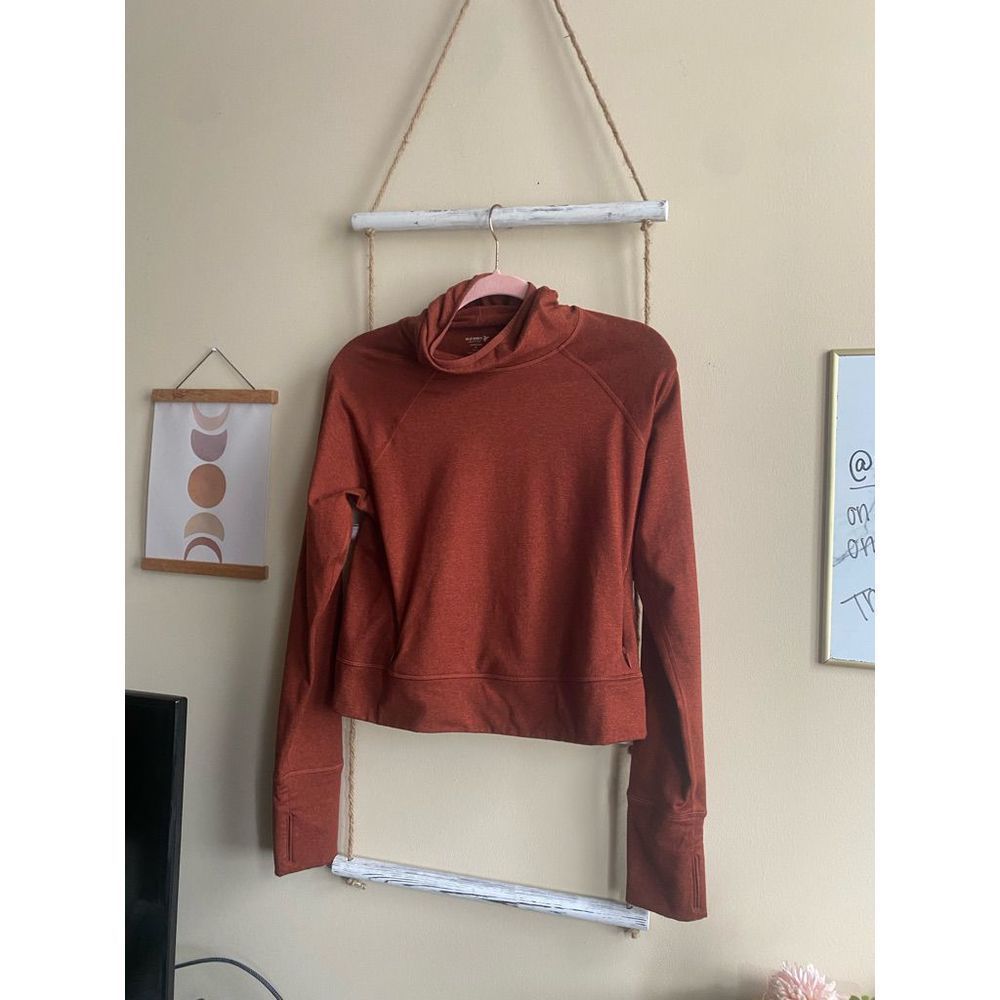 Old Navy Medium Rust Brown Active CoreCoze Workout Pullover Hoodie